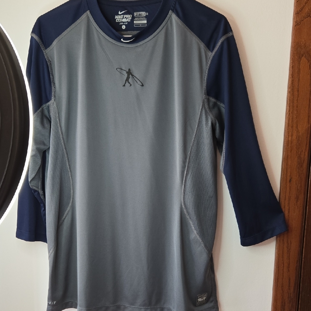 Nike Pro Combat Dri-FIT Shirt in Navy and Gray